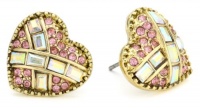 Betsey Johnson Iconic Seasonal Essentials Crystal Heart Stud Earrings