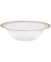 Noritake makes any occasion memorable with the opulent Odessa Gold vegetable bowl. Wide bands of etched gold and pale gray with delicate blooms adorn classic bone china.