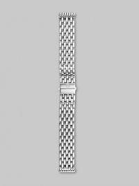 A classic woven band in stainless steel with a push-button clasp. Fits Michele 16mm Deco watchesImported