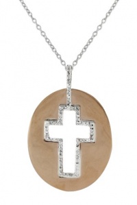 Effy Jewlery 14K White and Rose Gold Diamond Cross Pendant, .37 TCW Effy Jewlery 14K White and Rose Gold Diamond Cross Pendant, .37 TCW