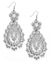 Flaunt-worthy filigree. Bar III's delicately-detailed teardrop earrings are crafted in antique silver-plated mixed metal. Approximate drop: 3-1/4 inches.