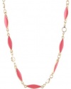 Anne Klein BRIGHT SIDE Gold-Tone Pink Enamel Strand Necklace, 42