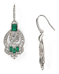 A cascade of richly hued stones and crystals drop from swingy French wire on these estate-inspired earrings from Carolee. A cascade of richly hued stones and crystals drop from swingy French wire on these estate-inspired earrings from Carolee.