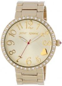 Betsey Johnson Women's BJ00236-02 Analog Gold Tone Case Set in Crystal Watch Betsey Johnson Women's BJ00236-02 Analog Gold Tone Case Set in Crystal Watch
