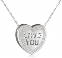 Sweetheart Jewelry Sterling Silver and Diamond Heart Shaped Love You (1/10 cttw), Pendant Necklace Sweetheart Jewelry Sterling Silver and Diamond Heart Shaped Love You (1/10 cttw), Pendant Necklace