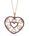 Effy Jewlery 14K Rose Gold Ruby and Diamond Heart Pendant, 1.73 TCW