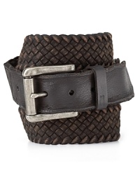 Keep it all together with this braided belt from John Varvatos Star USA, distressed for authentic, rugged appeal. Keep it all together with this braided belt from John Varvatos Star USA, distressed for authentic, rugged appeal.