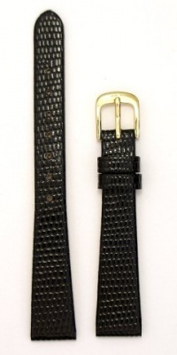 Ladies' Lizard Grain Leather Watchband Black 10mm Watch Band Ladies' Lizard Grain Leather Watchband Black 10mm Watch Band