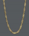 Create a look of ultimate refinement. Necklace features a hollow Singapore chain link crafted in 14k gold. Approximate length: 18 inches. Approximate width: 1.8 mm.
