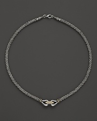 In sterling silver and yellow gold accented with diamonds, this necklace from Lagos' Derby collection is a timeless classic. In sterling silver and yellow gold accented with diamonds, this necklace from Lagos' Derby collection is a timeless classic.