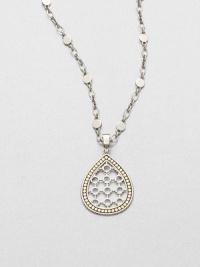 From the Dot Collection. This nature-inspired style from a socially and environmentally responsible brand features a delicate, sterling silver cutout center accented with a dotted 18k gold border on a dot link chain. Sterling silver18k goldLength, about 18Pendant size, about 1.9Lobster clasp closureImported From the Dot Collection. This nature-inspired style from a socially and environmentally responsible brand features a delicate, sterling silver cutout center accented with a dotted 18k gold border on a dot link chain. Sterling silver18k goldLength, about 18Pendant size, about 1.9Lobster clasp closureImported
