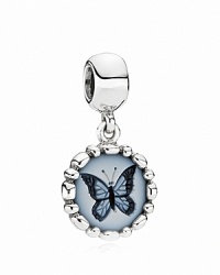 A delicate, vintage-inspired butterfly cameo set in a sterling silver beaded frame. Charm by PANDORA. A delicate, vintage-inspired butterfly cameo set in a sterling silver beaded frame. Charm by PANDORA.