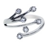 Sterling Silver Adjustable CZ Modern Toe-Ring - JewelryWeb