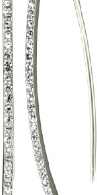 Judith Jack Geometrics Sterling Silver and Crystal Elongated Hoop Earrings Judith Jack Geometrics Sterling Silver and Crystal Elongated Hoop Earrings