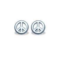Alex Woo Mini Additions Sterling Silver Peace Sign Earrings Alex Woo Mini Additions Sterling Silver Peace Sign Earrings