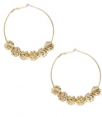 G by GUESS Gold-Tone Hoop Earrings with Beads, GOLD G by GUESS Gold-Tone Hoop Earrings with Beads, GOLD