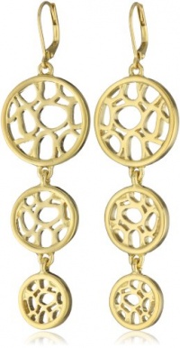 T Tahari Essential Gold Tone Triple Open Work Circle Drop Earrings T Tahari Essential Gold Tone Triple Open Work Circle Drop Earrings