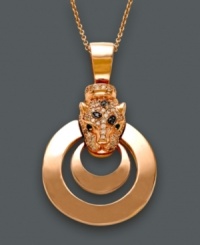 Take a walk on the wild side with this fierce pendant from Signature by Effy Collection. Crafted in 14k rose gold, pendant features the head of a panther decorated in round-cut white diamond (1/3 ct. t.w.), black diamond (1/4 ct. t.w.) and emerald accents. Approximate length: 18 inches. Approximate drop: 1-1/2 inches. Take a walk on the wild side with this fierce pendant from Signature by Effy Collection. Crafted in 14k rose gold, pendant features the head of a panther decorated in round-cut white diamond (1/3 ct. t.w.), black diamond (1/4 ct. t.w.) and emerald accents. Approximate length: 18 inches. Approximate drop: 1-1/2 inches.