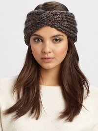 Wool and lurex knit headband with a coppery finish for those cold-weather days to come.35% wool/35% acrylic/24% rayon/6% polyesterOne size fits mostHand washMade in USA Wool and lurex knit headband with a coppery finish for those cold-weather days to come.35% wool/35% acrylic/24% rayon/6% polyesterOne size fits mostHand washMade in USA