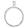 Genuine IceCarats Designer Jewelry Gift Sterling Silver 39.4 X 3.1Mm 1 Oz. Silver Town Plain Coin Bezel Pendant