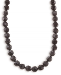 Rich, earthy tones give your look an organic feel. Carolee necklace features faceted jet beads (10 mm) set in hematite-plated mixed metal. Approximate length: 16 inches + 2-inch extender. Rich, earthy tones give your look an organic feel. Carolee necklace features faceted jet beads (10 mm) set in hematite-plated mixed metal. Approximate length: 16 inches + 2-inch extender.