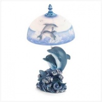 Dancing Dolphins Dolphin Table Lamp Frosted Glass Shade Dancing Dolphins Dolphin Table Lamp Frosted Glass Shade