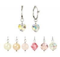 7 Freshwater Cultured Pearl, Rose Quartz and Swarovski Elements Earrings Set 7 Freshwater Cultured Pearl, Rose Quartz and Swarovski Elements Earrings Set