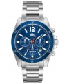 Sporty blue color gives classic Lacoste style to this Seattle collection watch.