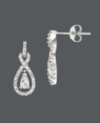 When you're looking for that final touch, B. Brilliant has got you covered! This elegant pair of earrings features a unique, swirling teardrop design that highlights dozens of sparkling, round-cut cubic zirconias (1 ct. t.w.). Crafted in sterling silver. Approximate drop: 5/8 inch. When you're looking for that final touch, B. Brilliant has got you covered! This elegant pair of earrings features a unique, swirling teardrop design that highlights dozens of sparkling, round-cut cubic zirconias (1 ct. t.w.). Crafted in sterling silver. Approximate drop: 5/8 inch.