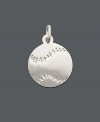 Knock it out of the park in this sporty style. Perfect for a boy or girl, this sterling silver baseball charm makes the perfect gift for your favorite athlete. Approximate drop: 3/4 inch. Knock it out of the park in this sporty style. Perfect for a boy or girl, this sterling silver baseball charm makes the perfect gift for your favorite athlete. Approximate drop: 3/4 inch.