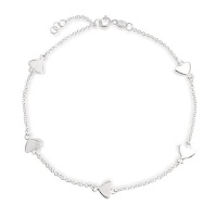Bling Jewelry Sterling Silver Heart Link Ankle Bracelet Bling Jewelry Sterling Silver Heart Link Ankle Bracelet