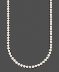 Capture the elegance of timeless style. This beautiful necklace by Belle de Mer features AAA Akoya cultured pearls (8-8-1/2 mm) set in 14k gold. Approximate length: 30 inches. Capture the elegance of timeless style. This beautiful necklace by Belle de Mer features AAA Akoya cultured pearls (8-8-1/2 mm) set in 14k gold. Approximate length: 30 inches.