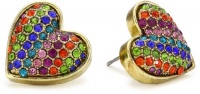 Betsey Johnson 60's Mod Rainbow Heart Stud Earrings Betsey Johnson 60's Mod Rainbow Heart Stud Earrings