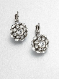 A charming drop design encrusted in sparking crystals. CrystalsGlassRhodium-platedSize, about .75Lever backImported A charming drop design encrusted in sparking crystals. CrystalsGlassRhodium-platedSize, about .75Lever backImported