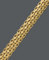 Add a hint of luxury to your ensemble with this chic Bombay Bismark bracelet. Crafted in 14k gold. Approximate length: 7-1/2 inches. Add a hint of luxury to your ensemble with this chic Bombay Bismark bracelet. Crafted in 14k gold. Approximate length: 7-1/2 inches.