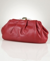 Luxe and lovely, like the hotel of its namesake, this Algonquin clutch from Lauren Ralph Lauren is an after-hours essential. Crafted from sumptuous pleated leather with signaure golden clasp, it's a decidedly deco-inspired delight. Luxe and lovely, like the hotel of its namesake, this Algonquin clutch from Lauren Ralph Lauren is an after-hours essential. Crafted from sumptuous pleated leather with signaure golden clasp, it's a decidedly deco-inspired delight.