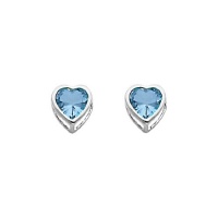 .925 Sterling Silver Rhodium Plated 5mm March Birthstone Heart Bezel CZ Solitaire Basket Stud Earrings for Baby and Children & Women with Screw-back (Aquamarine, Light Blue) .925 Sterling Silver Rhodium Plated 5mm March Birthstone Heart Bezel CZ Solitaire Basket Stud Earrings for Baby and Children & Women with Screw-back (Aquamarine, Light Blue)