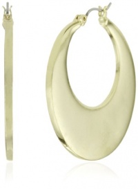 Nine West Gold-Tone Plated Sand Blasted Medium Click-It Hoop Earrings