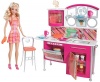 Barbie Stovetop To Tabletop Deluxe Kitchen and Doll Set