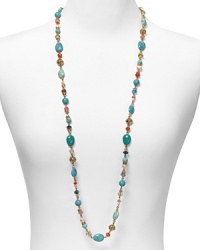 Burn bright with this Lauren Ralph Lauren beaded necklace, which features an elegant melange of semi-precious stones, set off by a plated gold chain. Burn bright with this Lauren Ralph Lauren beaded necklace, which features an elegant melange of semi-precious stones, set off by a plated gold chain.