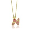 Lily Nily 18K Gold Overlay Pink Enamel Children's Initial Pendant N