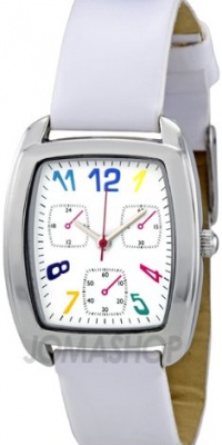 FMD White Dial White Faux Leather Strap Ladies Watch ZRT8001K FMD White Dial White Faux Leather Strap Ladies Watch ZRT8001K
