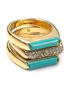 Work Southwestern flair into your accessory collection with Michael Kors' turquoise and pavé rings. Wear them day and night--the Santa Fe-inspired stack loves both denim and LBDs.
