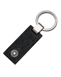 A tab of full-grain calfskin sourced from southern Germany attaches to a ruthenium-plated ring for a decadent everyday essential. A tab of full-grain calfskin sourced from southern Germany attaches to a ruthenium-plated ring for a decadent everyday essential.
