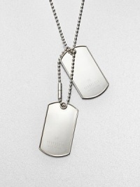 From the Dog Tag Collection. Two logo engraved tags in sleek sterling silver on a chic ball chain. Sterling silverLength, about 23.2 to 27.1 adjustableLobster clasp closureMade in Italy From the Dog Tag Collection. Two logo engraved tags in sleek sterling silver on a chic ball chain. Sterling silverLength, about 23.2 to 27.1 adjustableLobster clasp closureMade in Italy