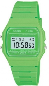 Casio Watch Green Resin Strap F91wc-3a Casio Watch Green Resin Strap F91wc-3a