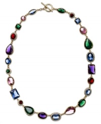 Chase the rainbow with this colorful necklace from Lauren Ralph Lauren. Resin and glass beads in an array of shapes and sizes offer a whimsical touch. Finished with a ring and toggle closure. Crafted in 14k gold-plated mixed metal. Approximate length: 18 inches. Chase the rainbow with this colorful necklace from Lauren Ralph Lauren. Resin and glass beads in an array of shapes and sizes offer a whimsical touch. Finished with a ring and toggle closure. Crafted in 14k gold-plated mixed metal. Approximate length: 18 inches.