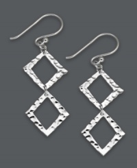 Double up on contemporary design. Studio Silver's stunning double drop earrings are perfect for office or evening. Crafted in sterling silver with a unique hammered design. Approximate drop: 1-3/4 inches. Double up on contemporary design. Studio Silver's stunning double drop earrings are perfect for office or evening. Crafted in sterling silver with a unique hammered design. Approximate drop: 1-3/4 inches.