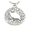 Kevin N Anna Studio California Sterling Silver Pendant Necklace with Round Etched OWL Pendant Celebrates WISDOM