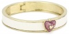 Betsey Johnson Pendants and Bangles Heart Glitter Hinged Bangle Bracelet